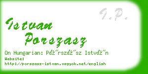 istvan porszasz business card